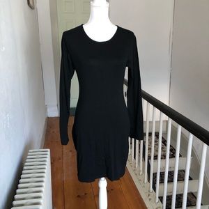 LBD Long Sleeve Scoop Neck Black Dress